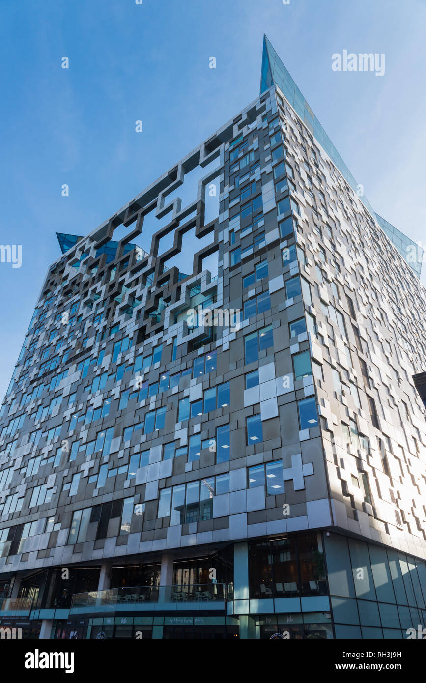 The Cube mixed use building near the Mailbox in Birmingham Stock Photo