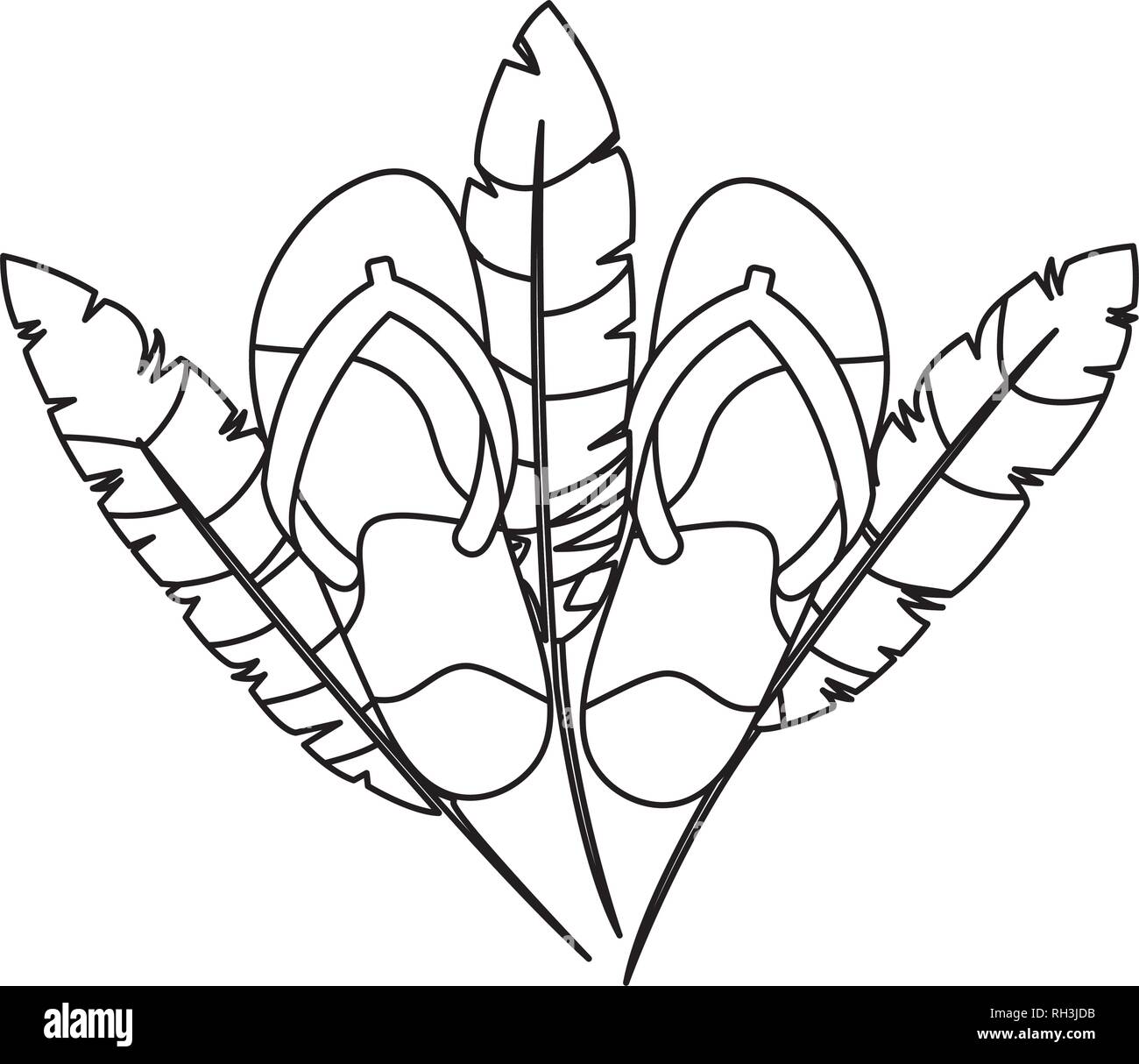 brazilian carnival flip flops with feathers Stock Vector Image & Art ...