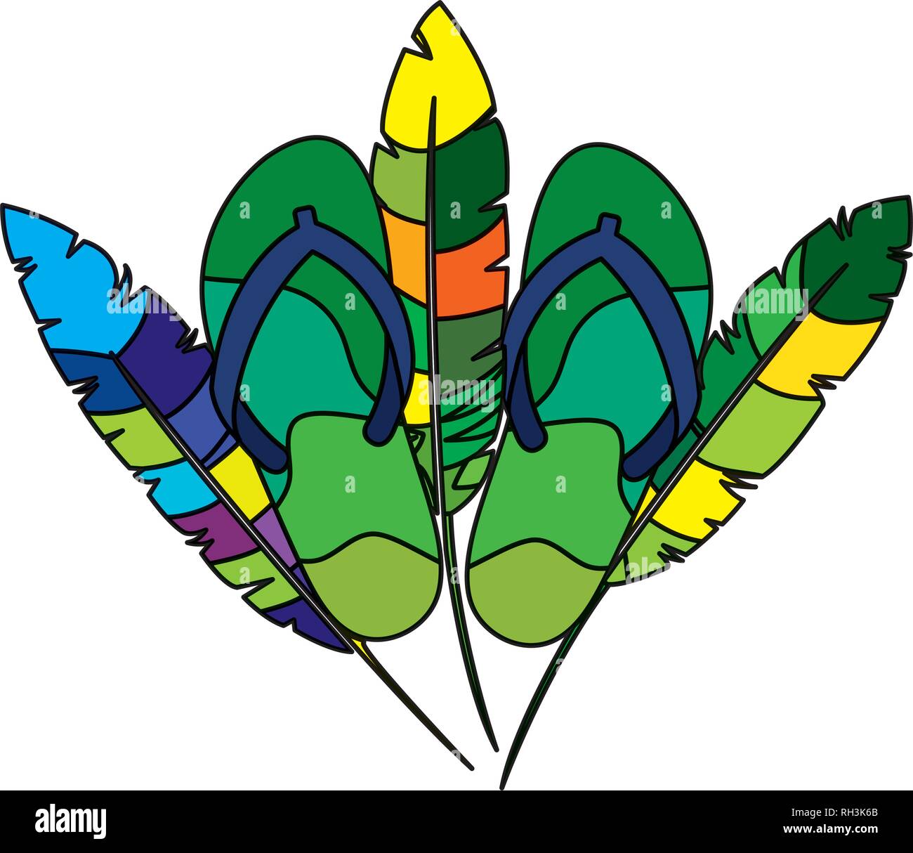 brazilian carnival flip flops with feathers Stock Vector Image & Art ...
