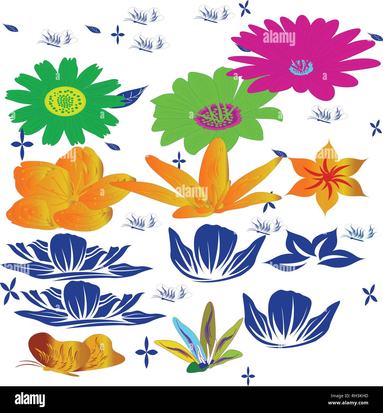 Decorative Flower Drawings High Resolution Stock Photography and Images ...