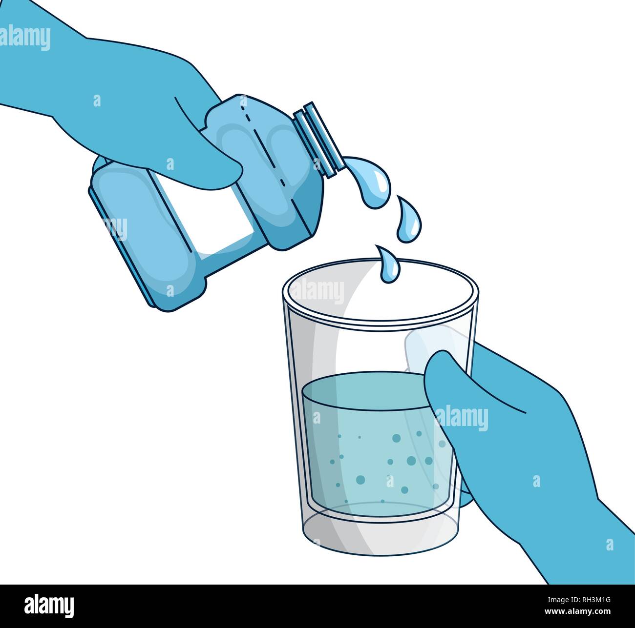 hand with mouth wash bottle Stock Vector Image & Art Alamy