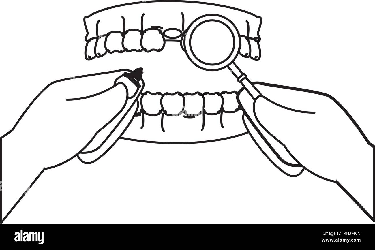 human teeth with magnifying glass Stock Vector Image & Art - Alamy