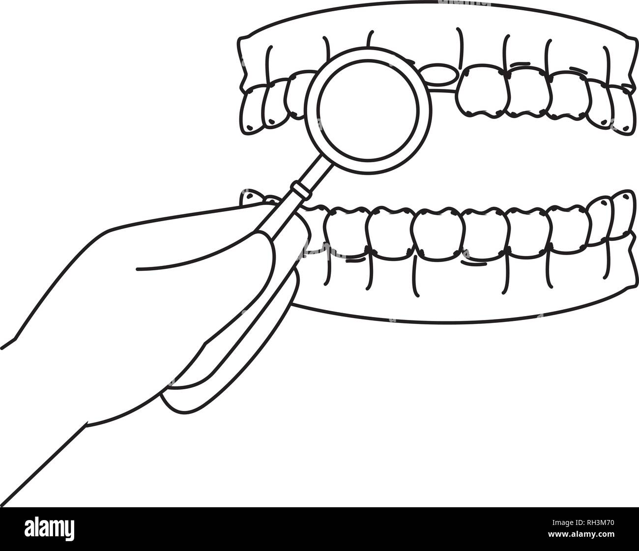 human teeth with magnifying glass Stock Vector Image & Art - Alamy