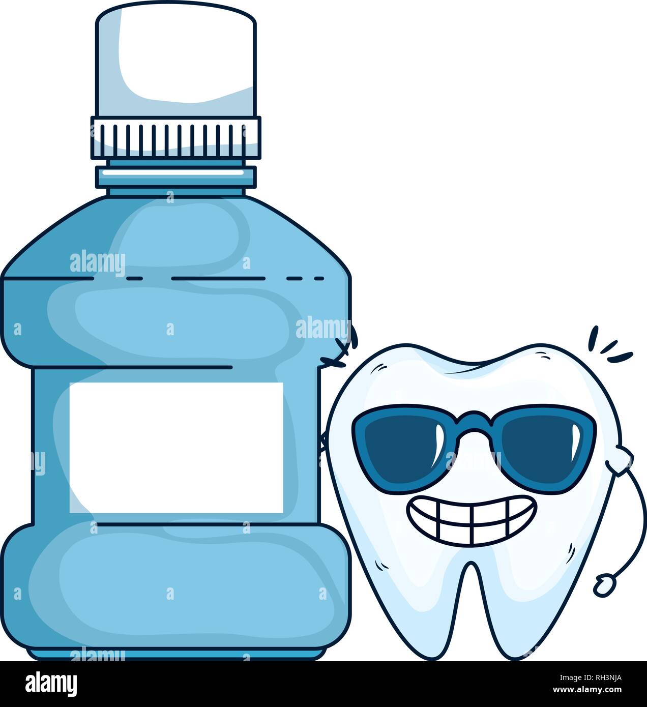 comic tooth with mouthwash kawaii character Stock Vector Image & Art ...