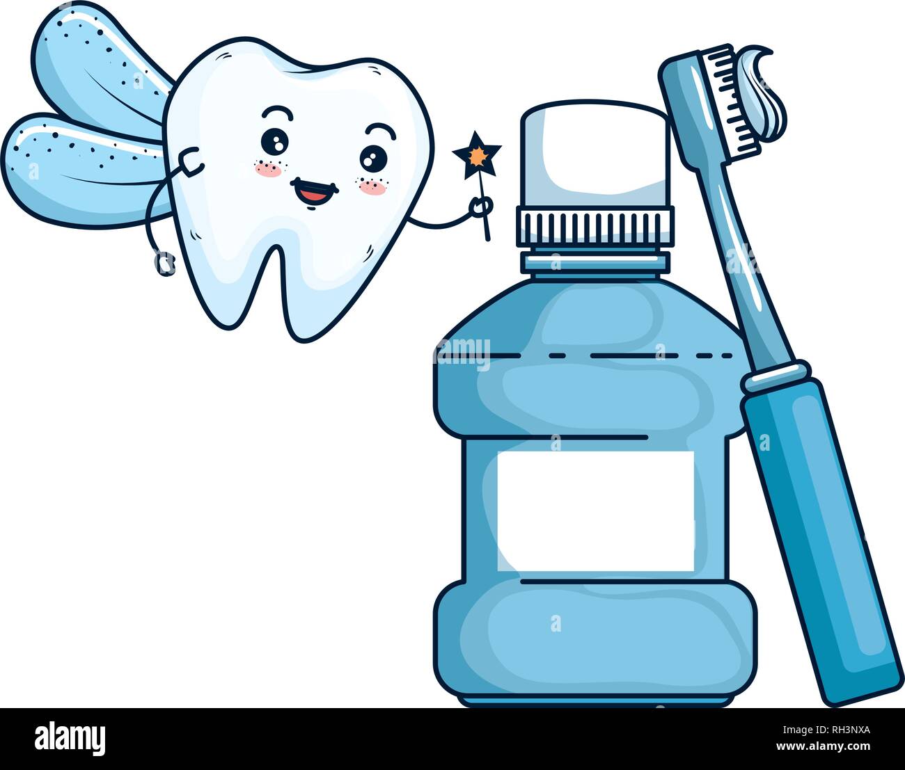 comic tooth with mouthwash kawaii character Stock Vector Image & Art ...