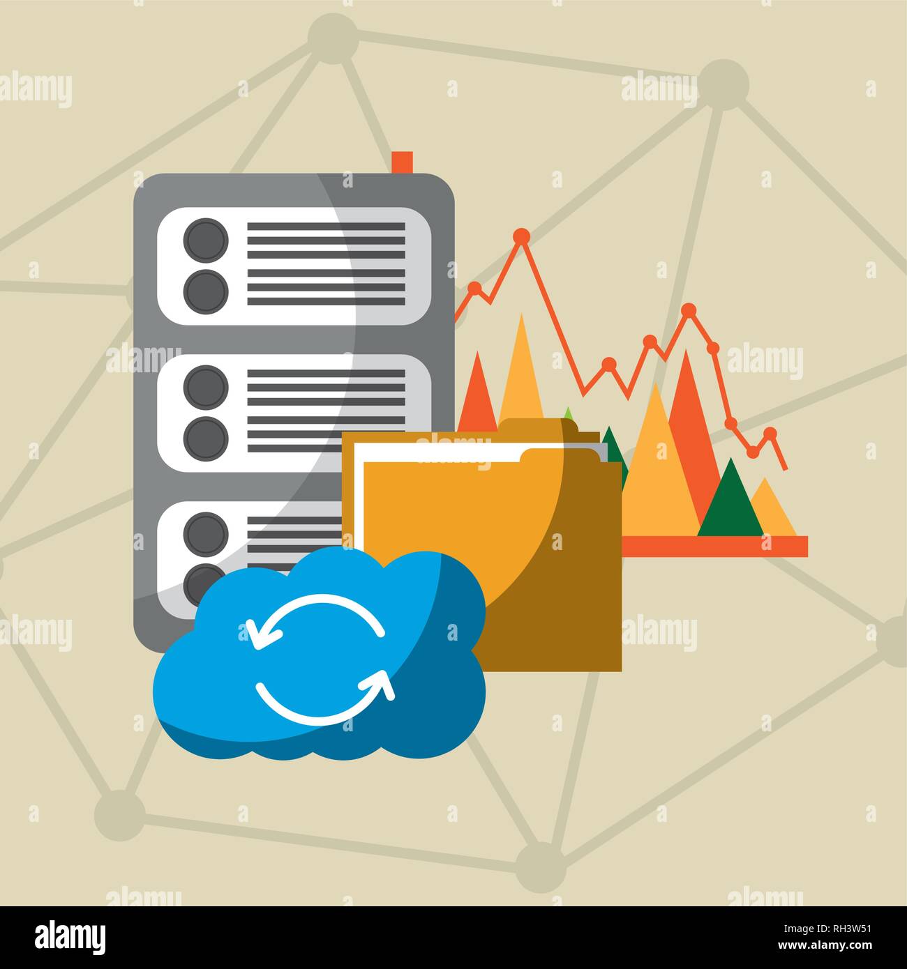 data center technology Stock Vector