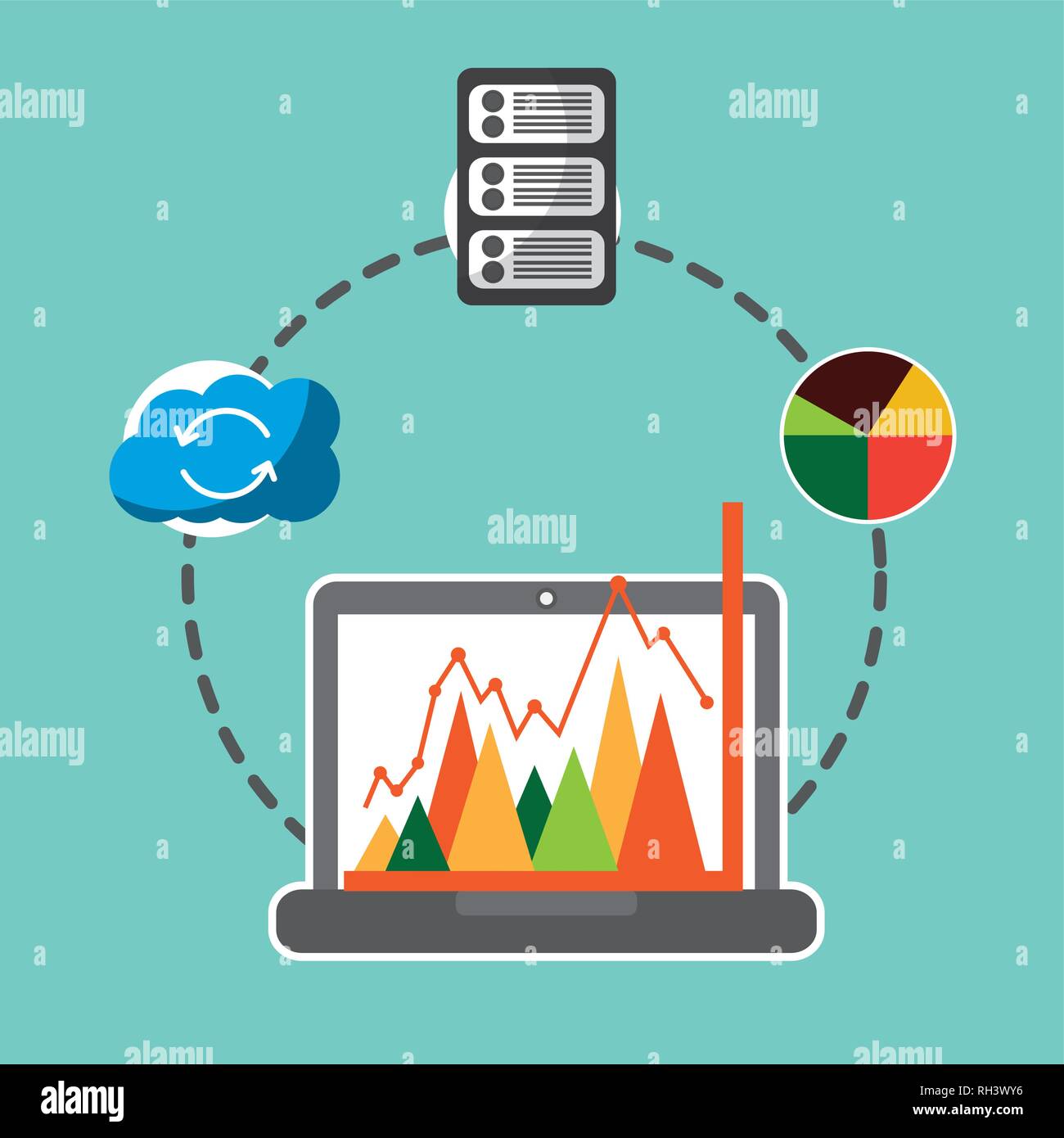 Data center aerial view Stock Vector Images - Alamy