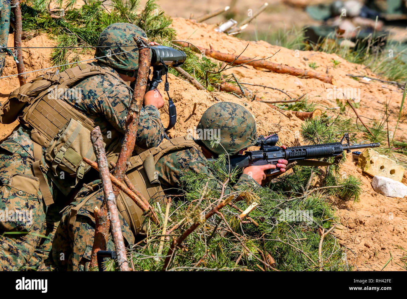 International Military Training 'Saber Strike 2017', Adazi, Latvia, from 3 to 15 June 2017. US Army Europe-led annual International military exercise  Stock Photo