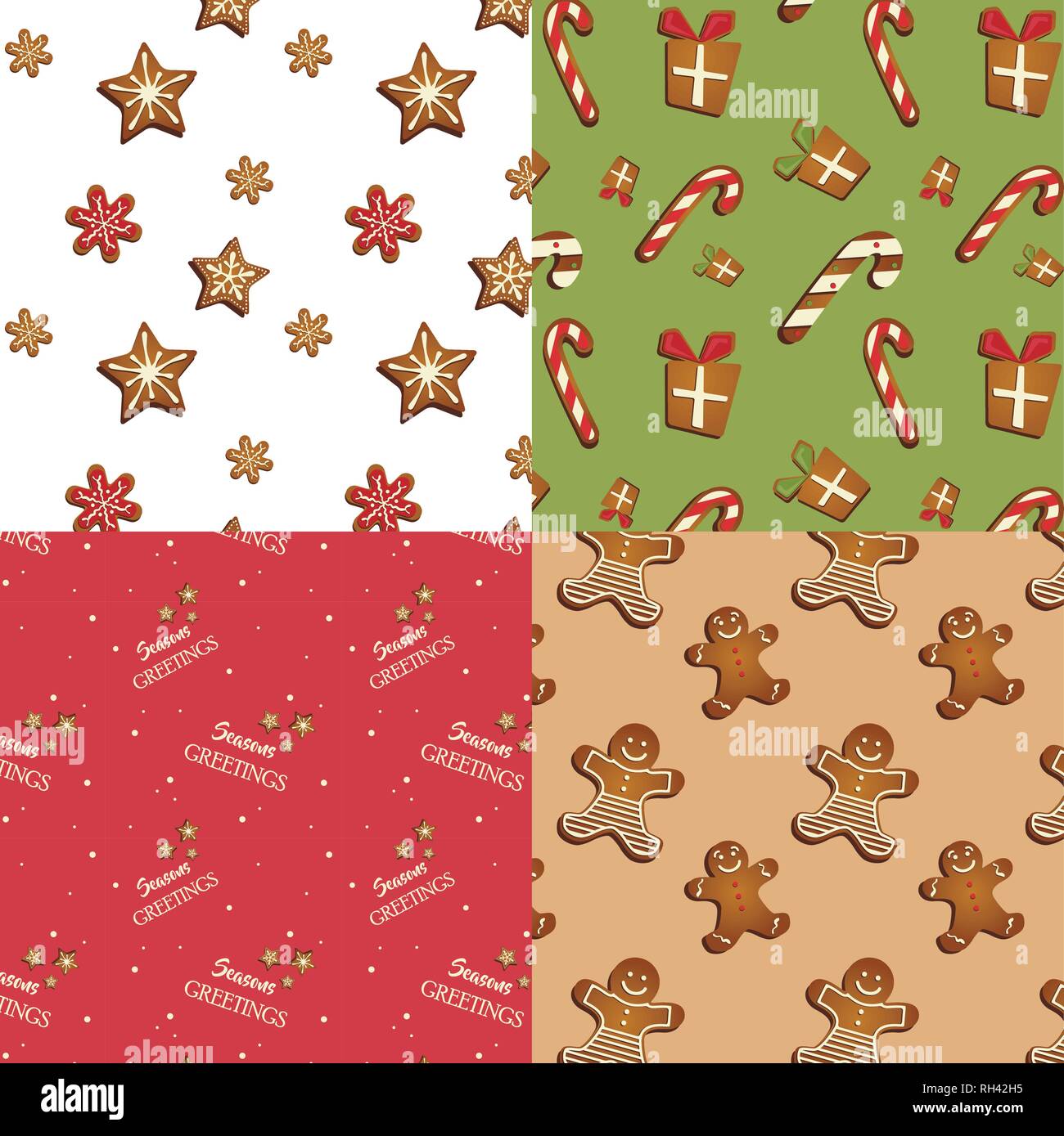 Gingerbread cookies seamless pattern . merry christmas. vector ...