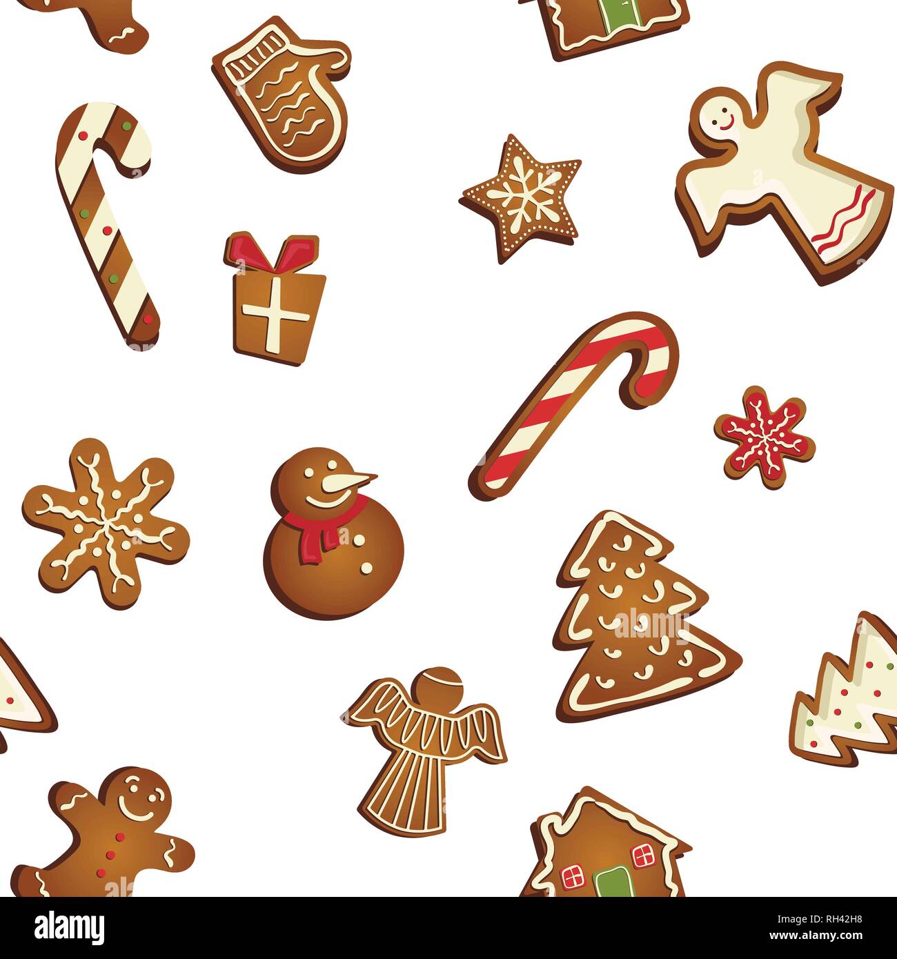 Gingerbread cookies seamless pattern . merry christmas. vector ...