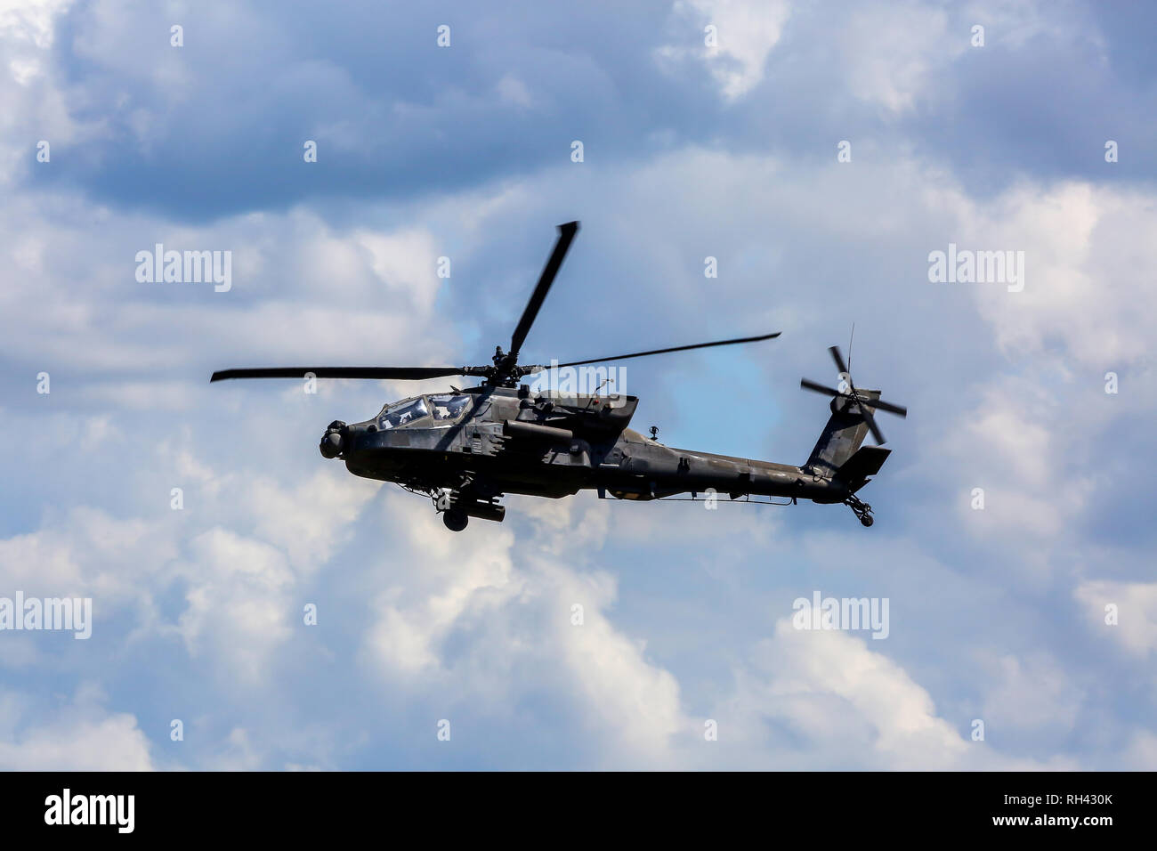 UH-60 Blackhawk and Apache. International Military Training 'Saber Strike 2017', Adazi, Latvia, from 3 to 15 June 2017. US Army Europe-led annual Inte Stock Photo