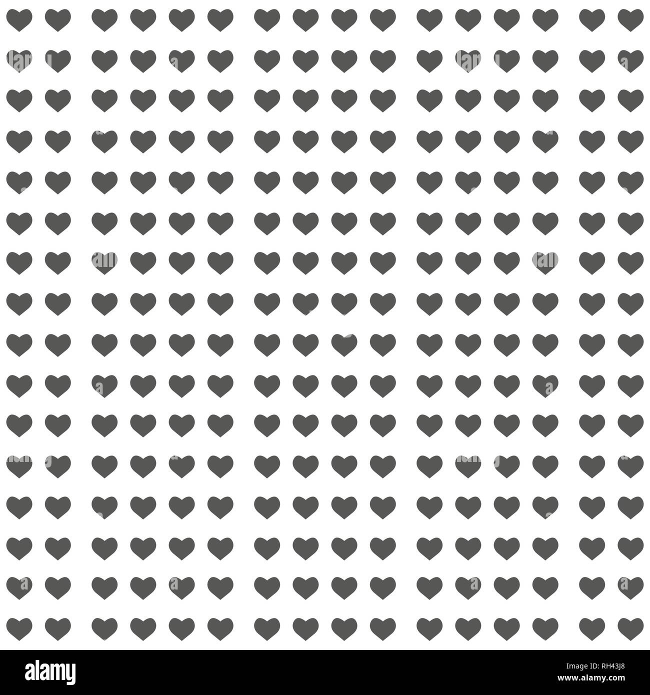 Black heart seamless pattern on white background vector. Minimalist ...