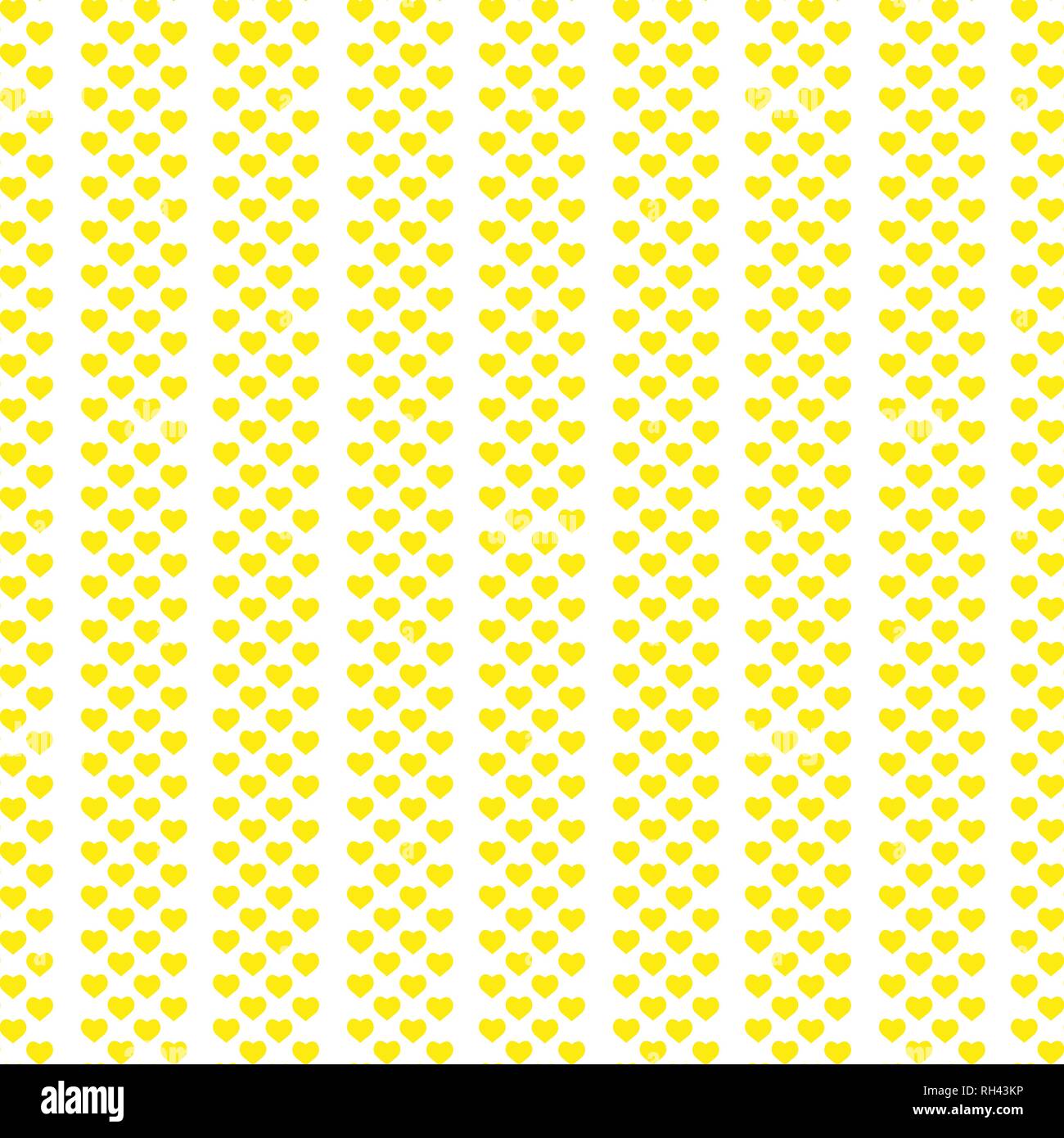 Yellow seamless heart pattern white background .EPS 10 Stock Vector