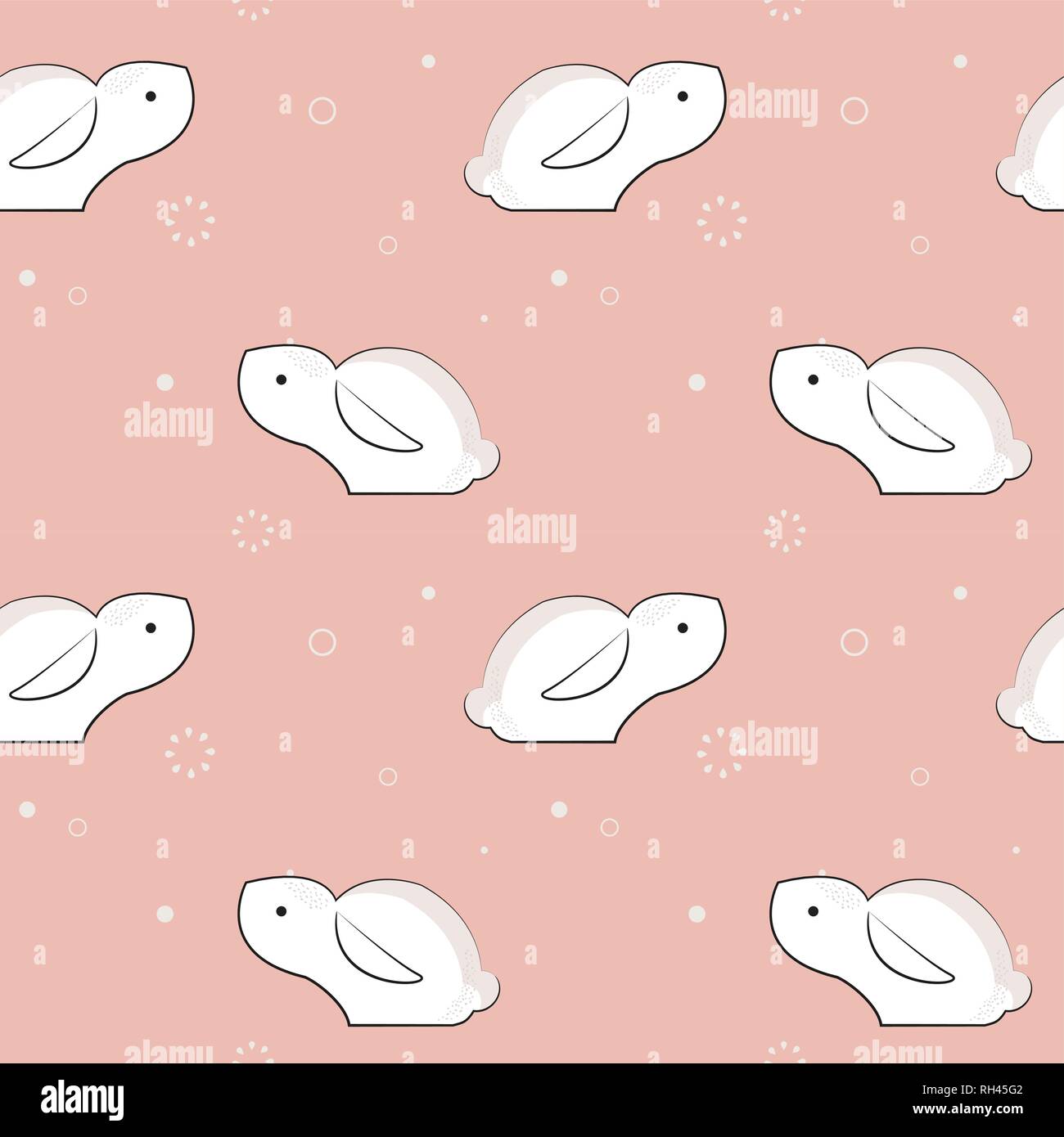 childish pattern with cute rabbits. vector illustration for easter holiday Stock Vector