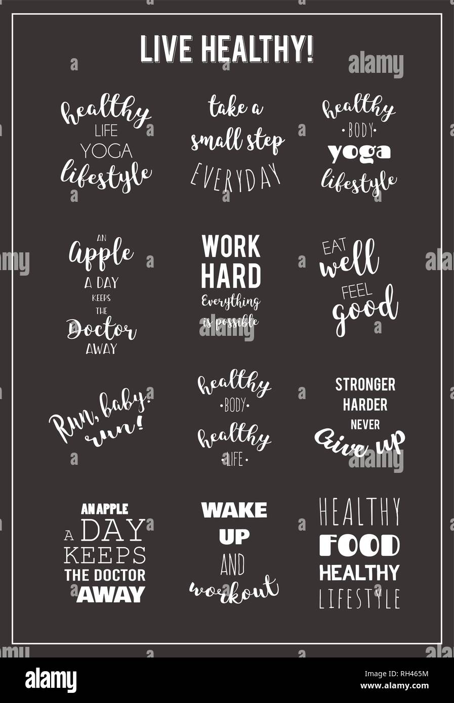 Sport And Healthy Lifestyle Motivation Quotes Vector Illustration Stock Vector Image Art Alamy