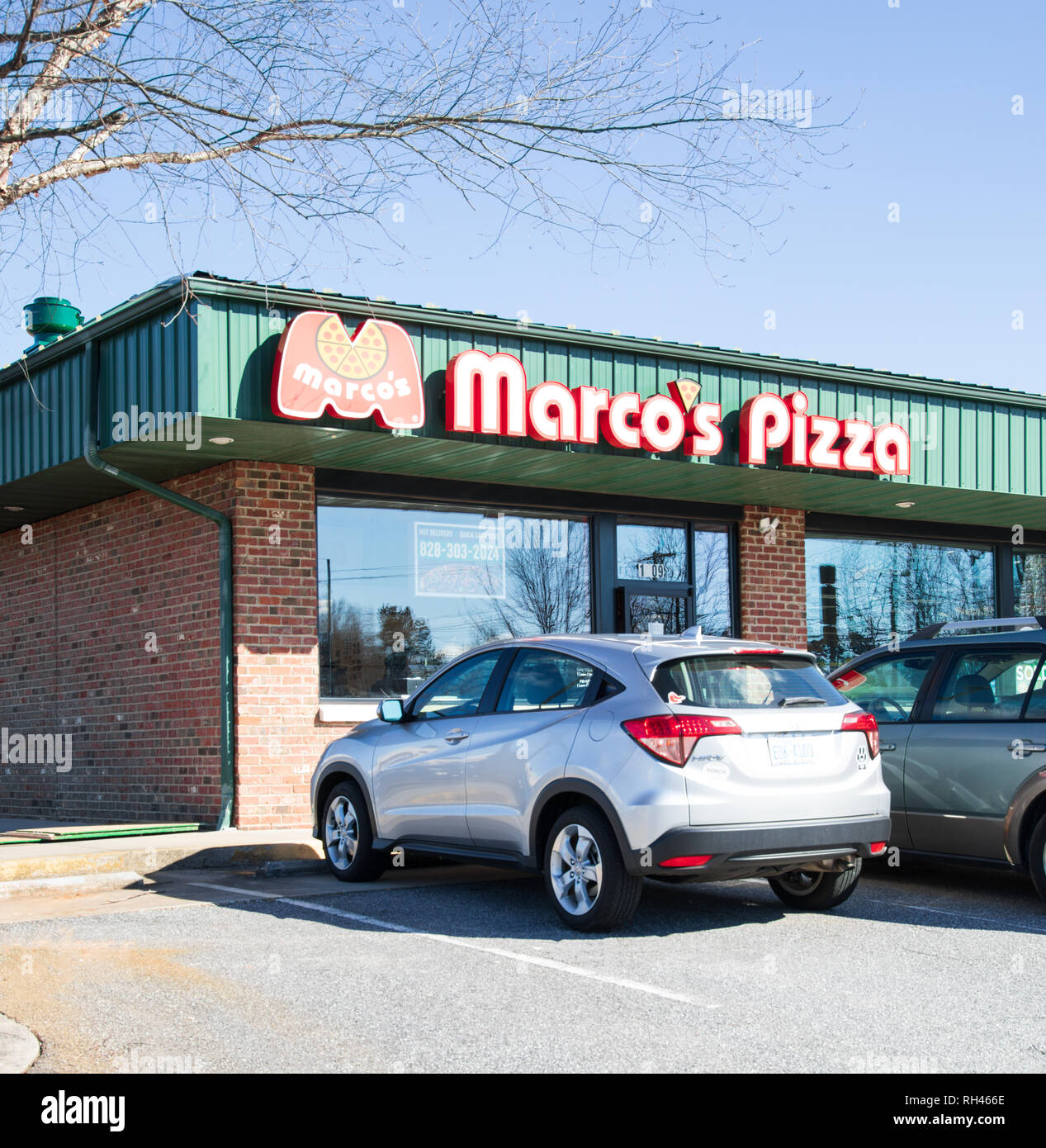 HICKORY, NC, USA01/20/19 Marco's Pizza is a franchised pizza chain
