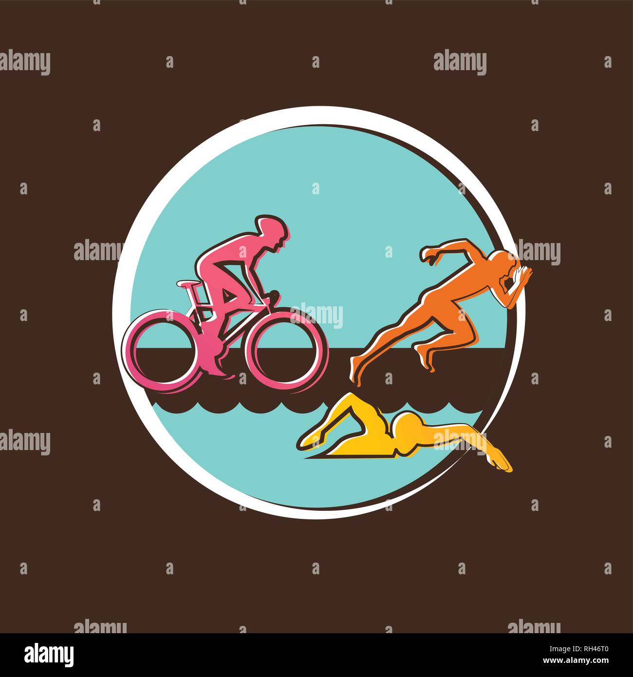 Vector illustration triathlon, flat design. vector illustration Stock ...