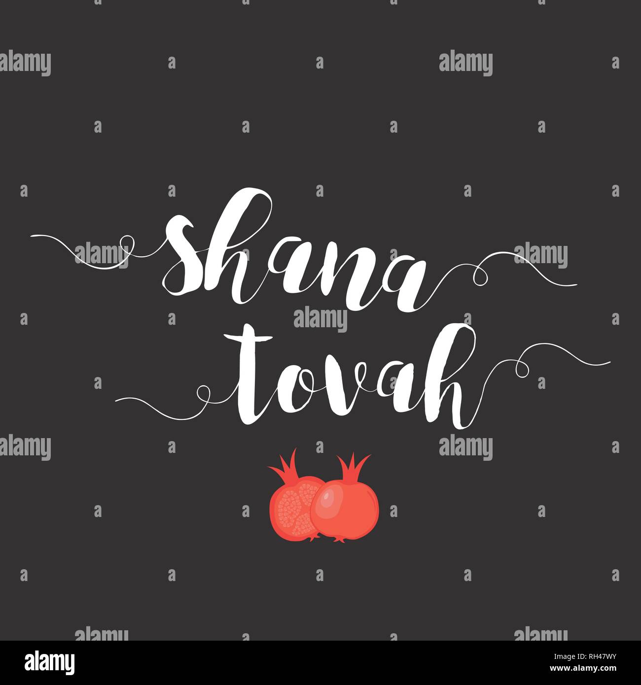 jewish holiday rosh hashanah greeting card. happy new year in hebrew