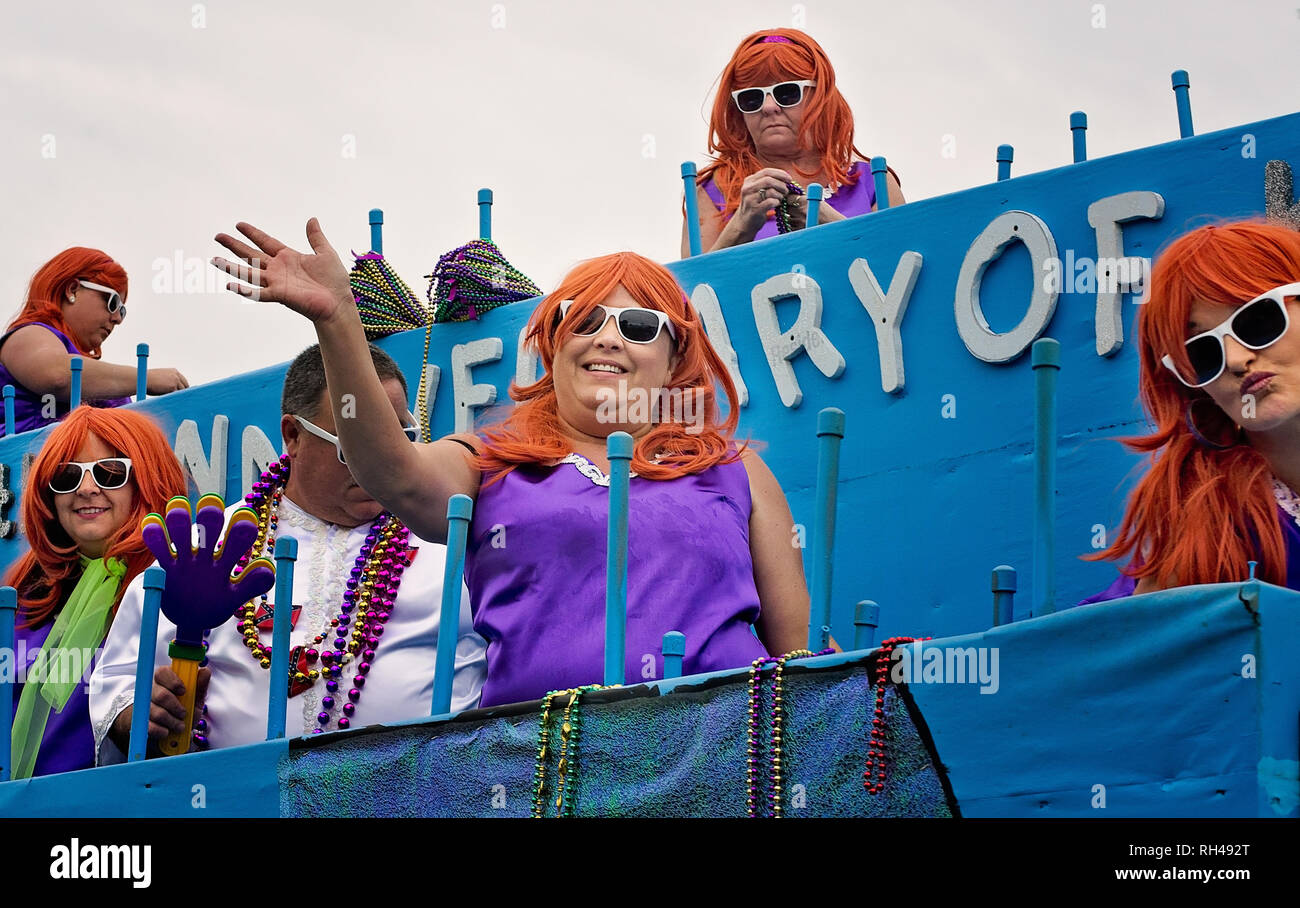 mardi gras parade float riders