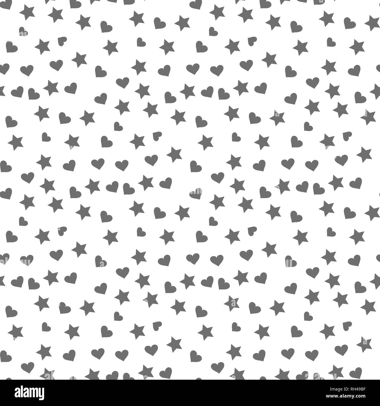 Seamless pattern with red hearts and black stars on white background ...