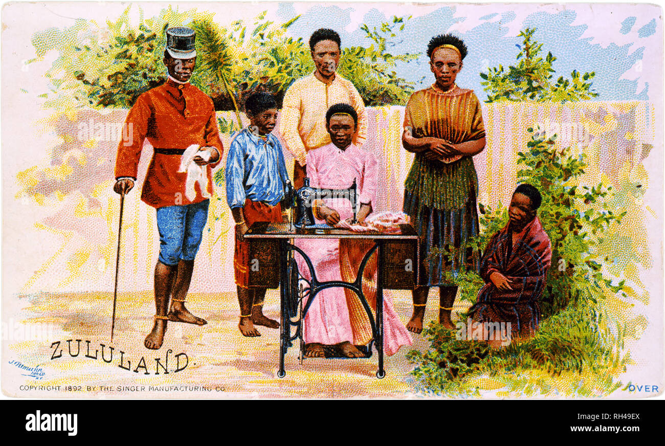 SINGER SEWING COMPANY advert about 1890 showing one of their machines