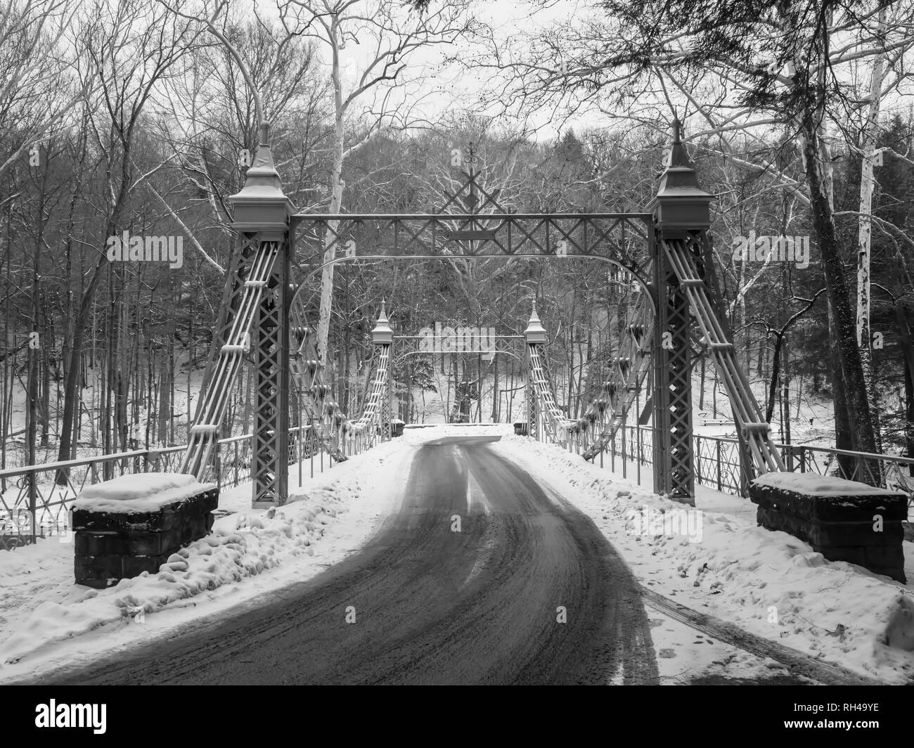 Iron Bridge in the Winter Stock Photo Alamy