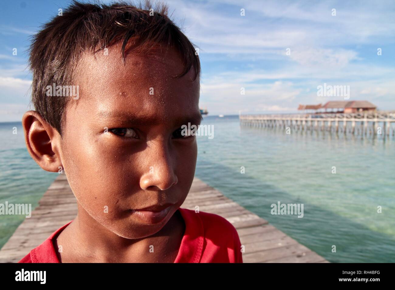 Portrait of an Indonesian boy Stock Photo