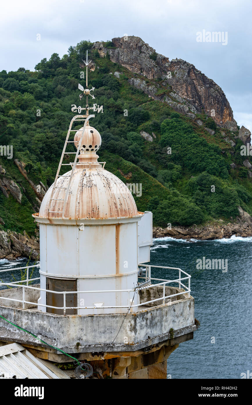 rusty dome of a lighthouse with a weather vane Stock Photo Alamy