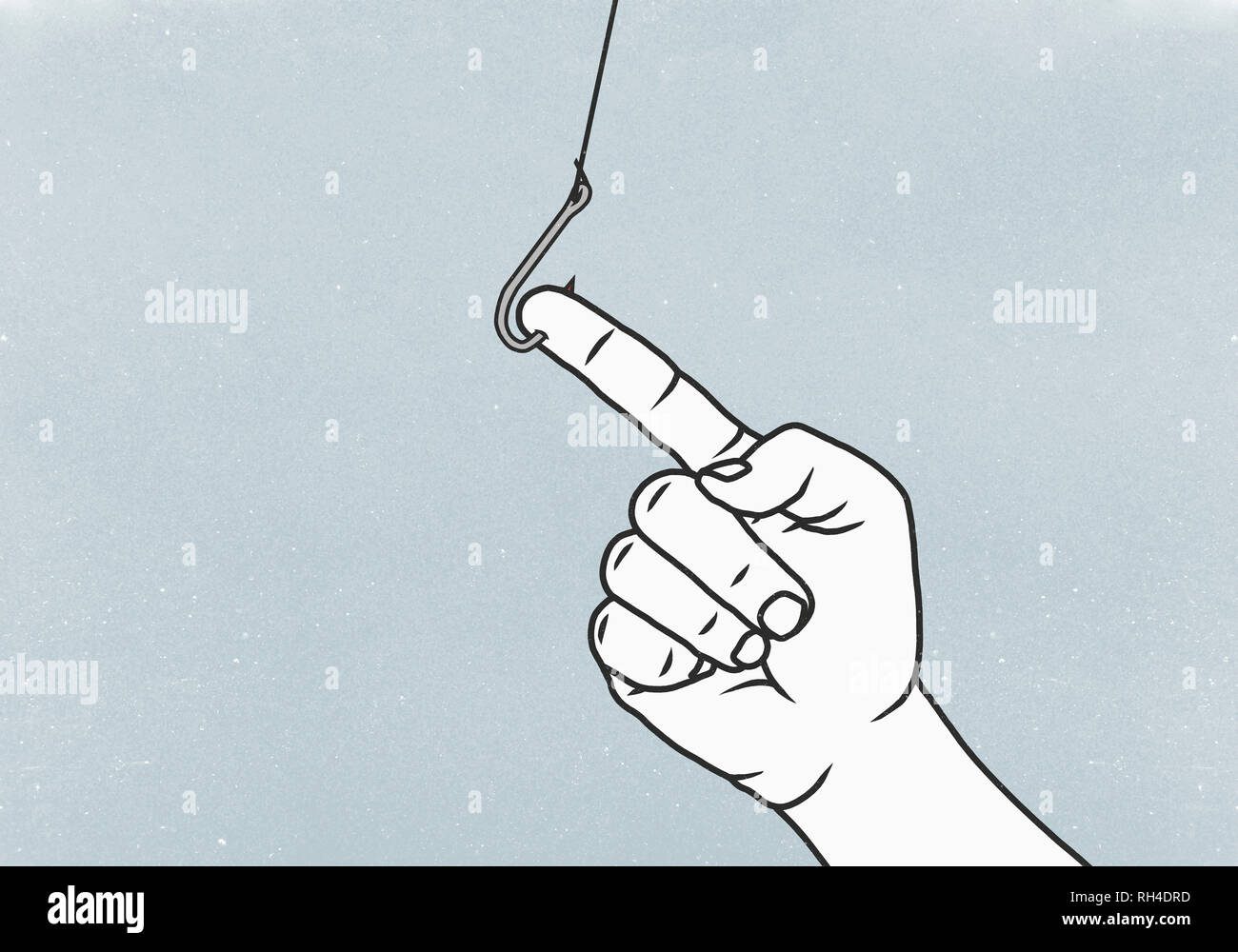 Fish hook in finger Stock Photo Alamy