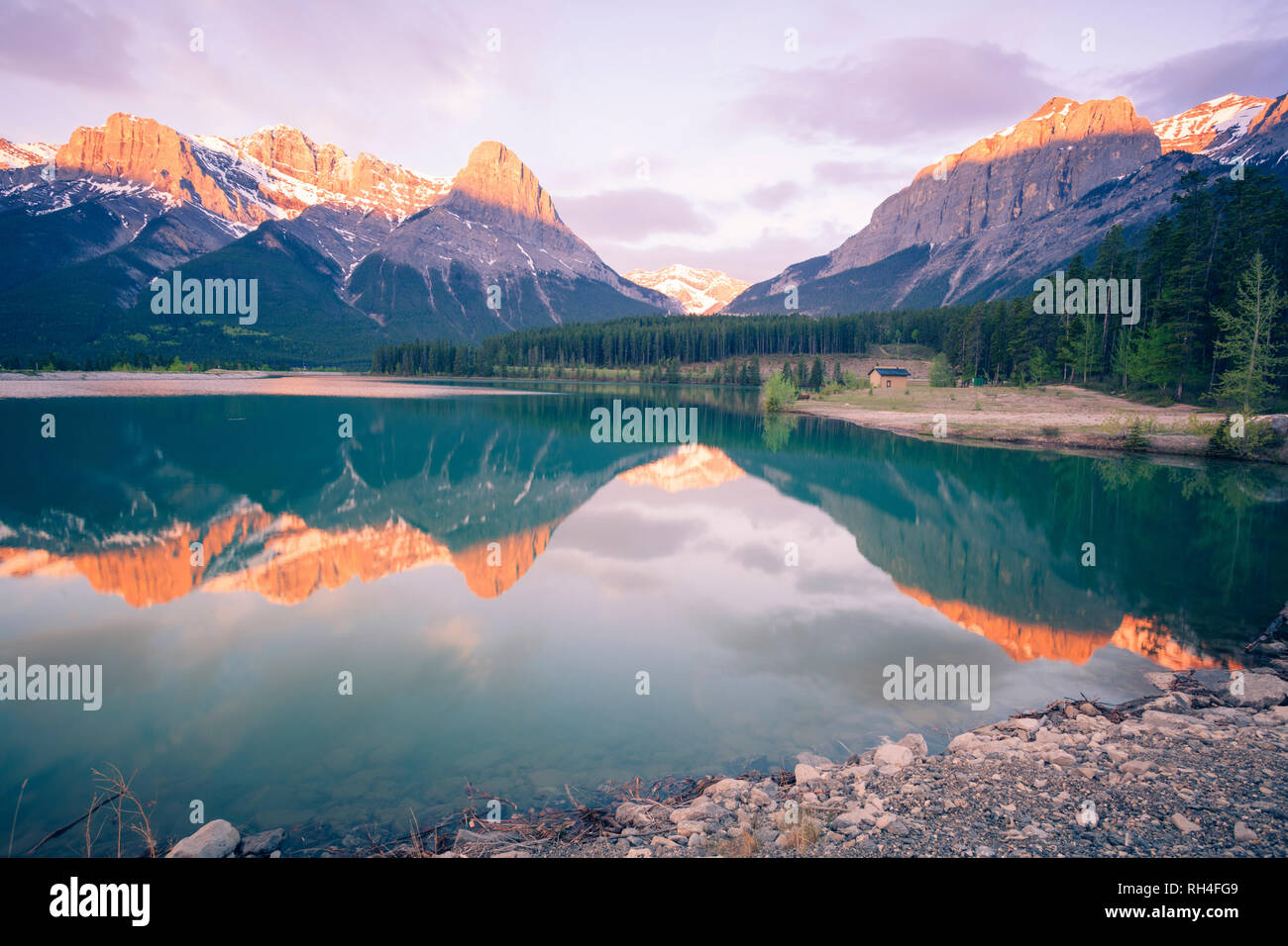 Sunset in Banff National Park. Alberta, Canada Stock Photo - Alamy