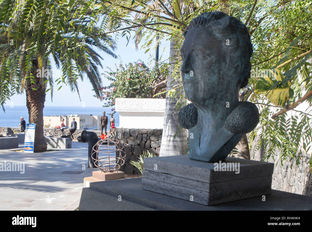 Agatha Christie bust at Mirador la Paz,Puerto de La Cruz,Tenerife Stock Photo