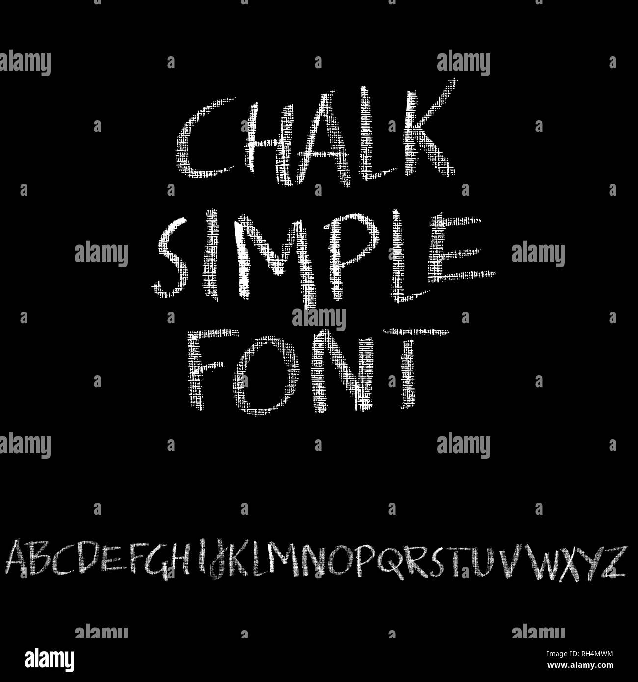 Chalk textured font. Grunge script on chalkboard. Vector calligraphy illustration Stock Vector