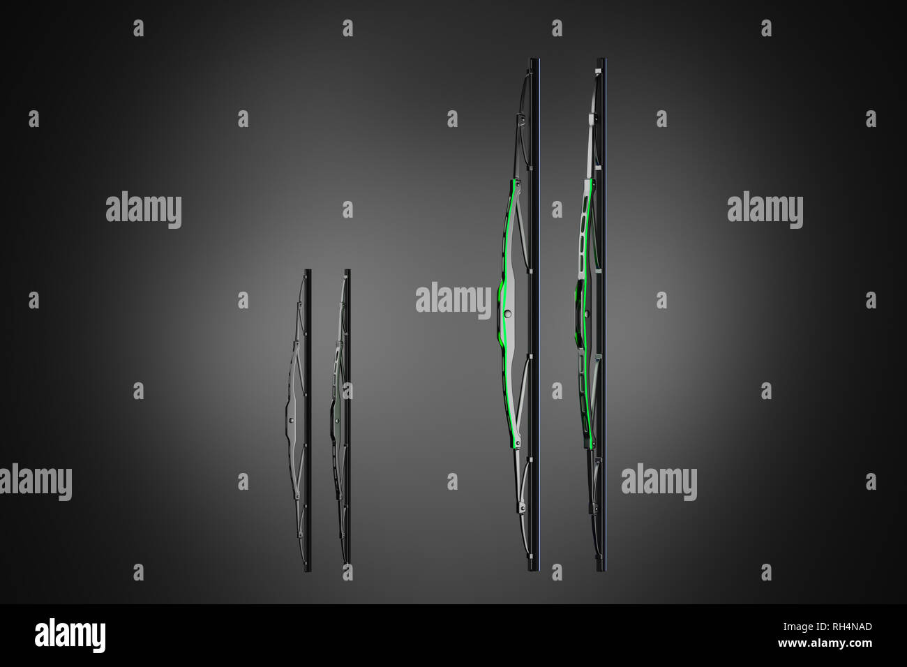 3D rendering. Wiper blade for car. Spare parts, auto parts for driver safety Stock Photo