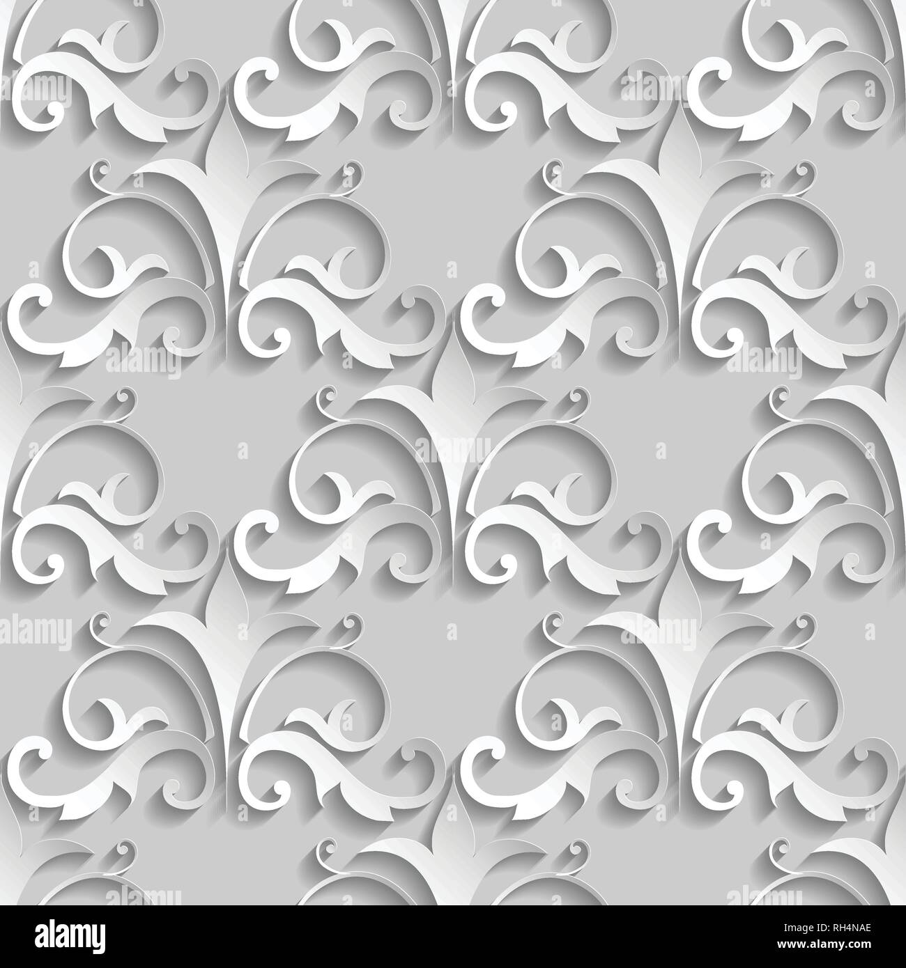 Vector baroque damask black elegant lace texture. Luxury floral dark  pattern element for wrapping paper, fabric, page fill, wallpaper,  background. Paper cut black floral pattern with shadow Stock Vector