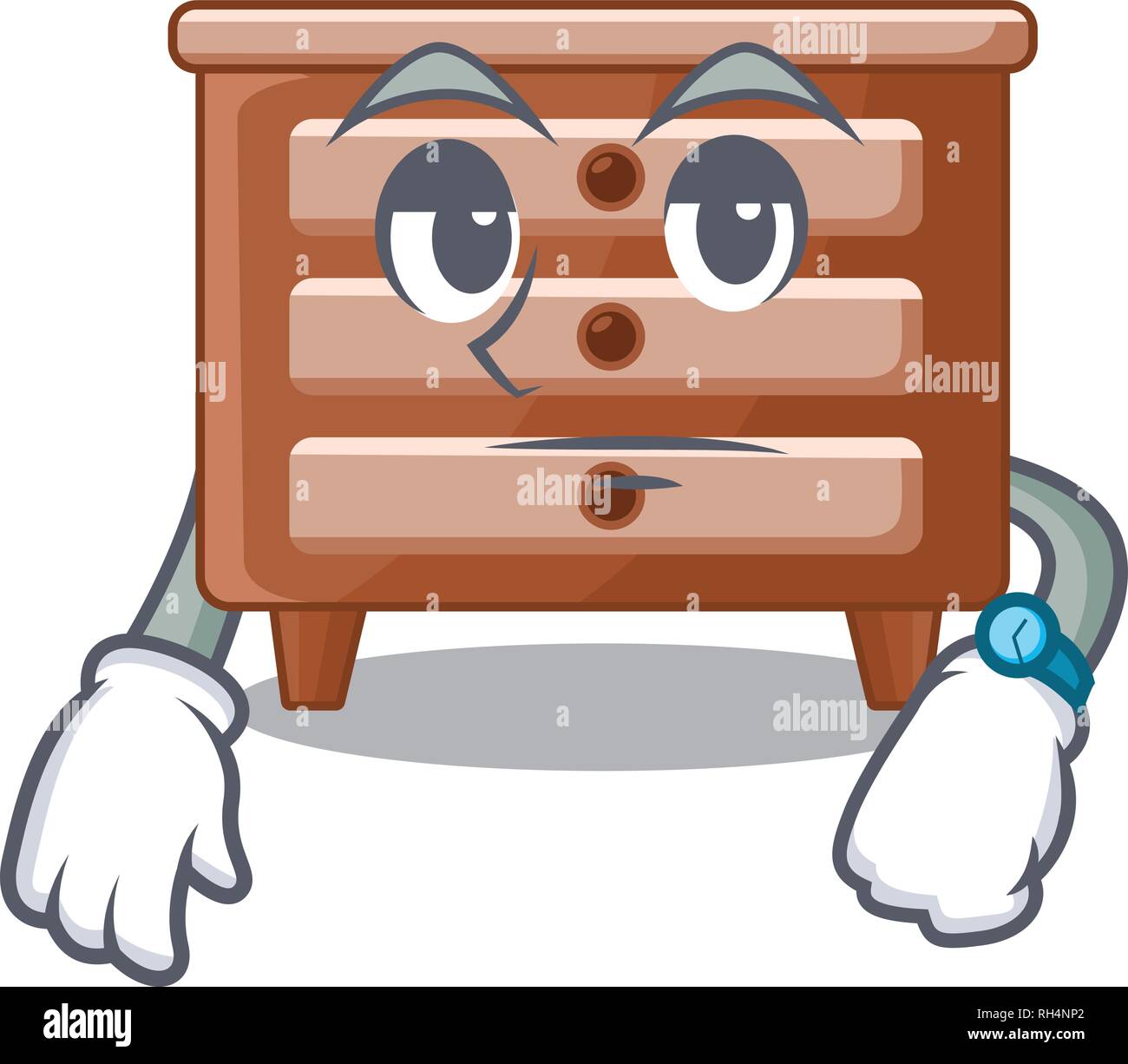 Waiting shape of bedside table shape funny Stock Vector