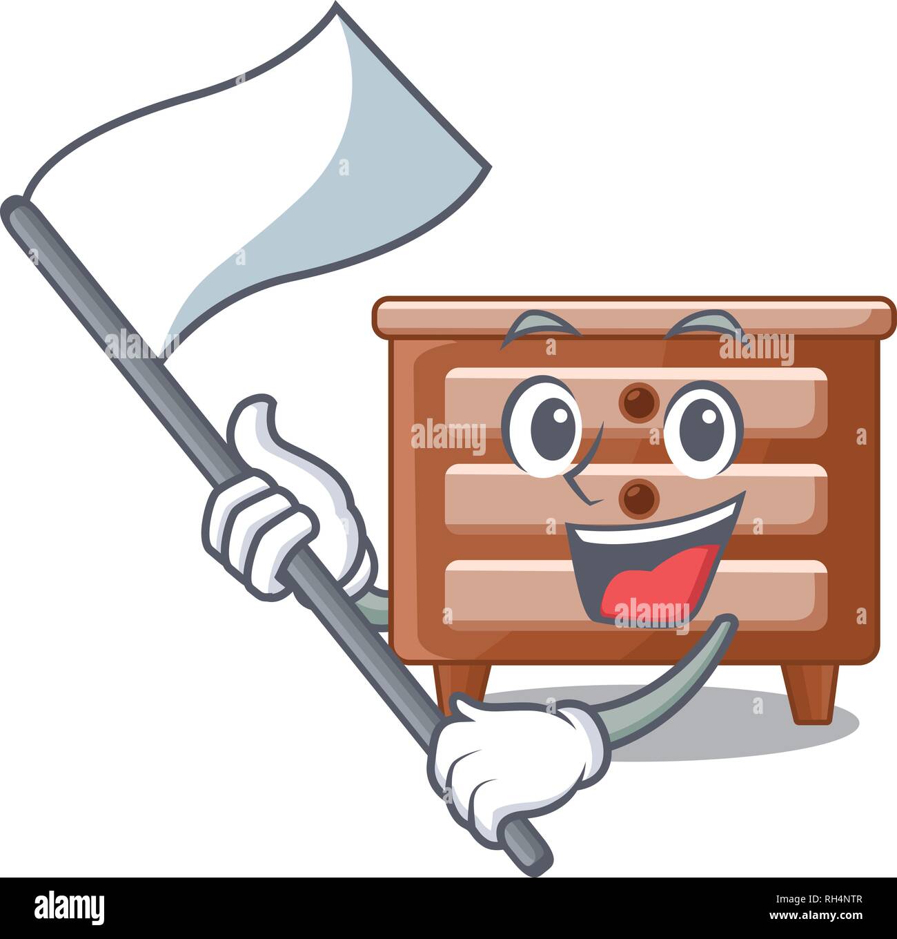 With flag shape of bedside table shape funny Stock Vector