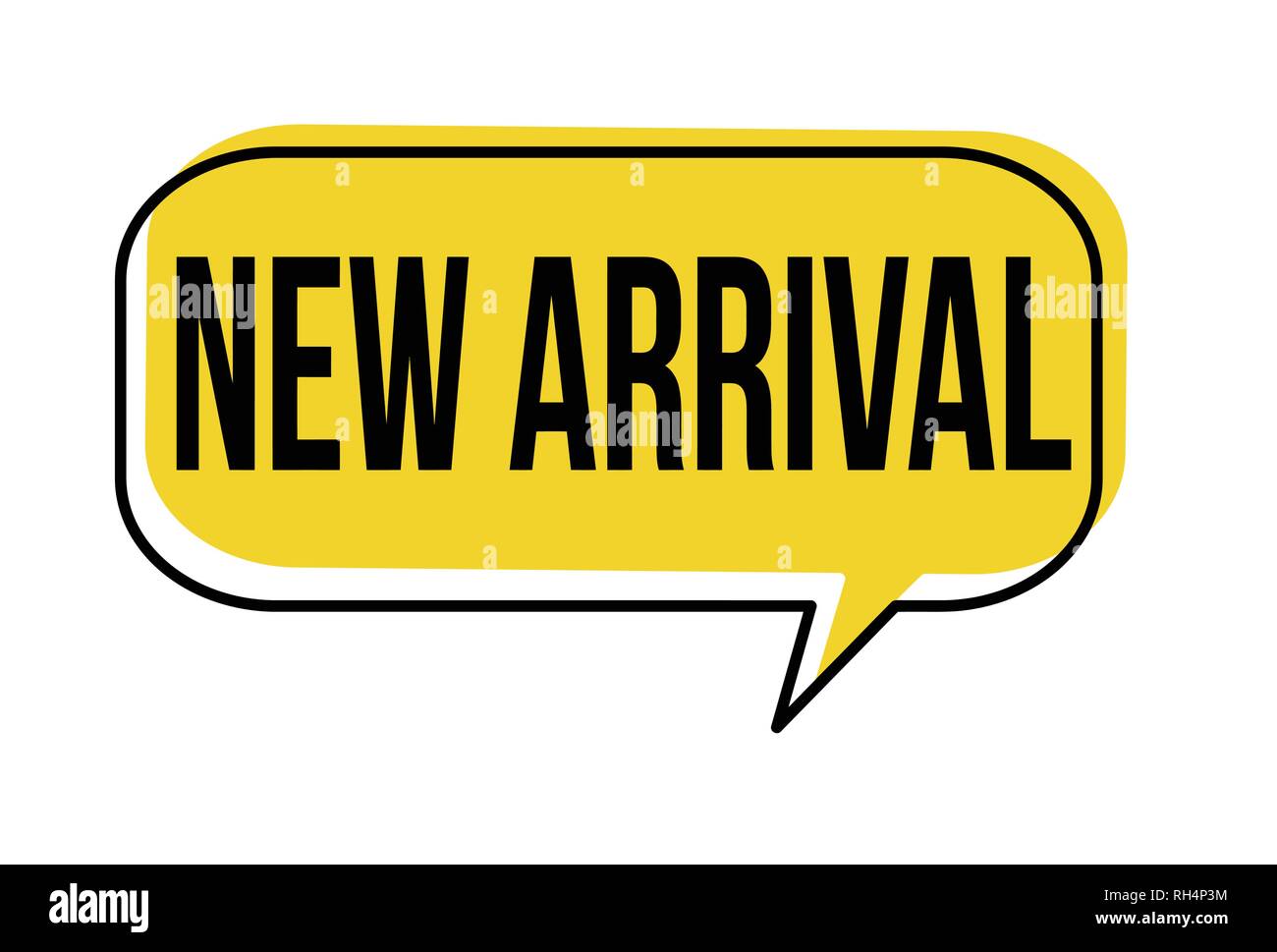 New arrival speech bubble on white background, vector illustration Stock Vector