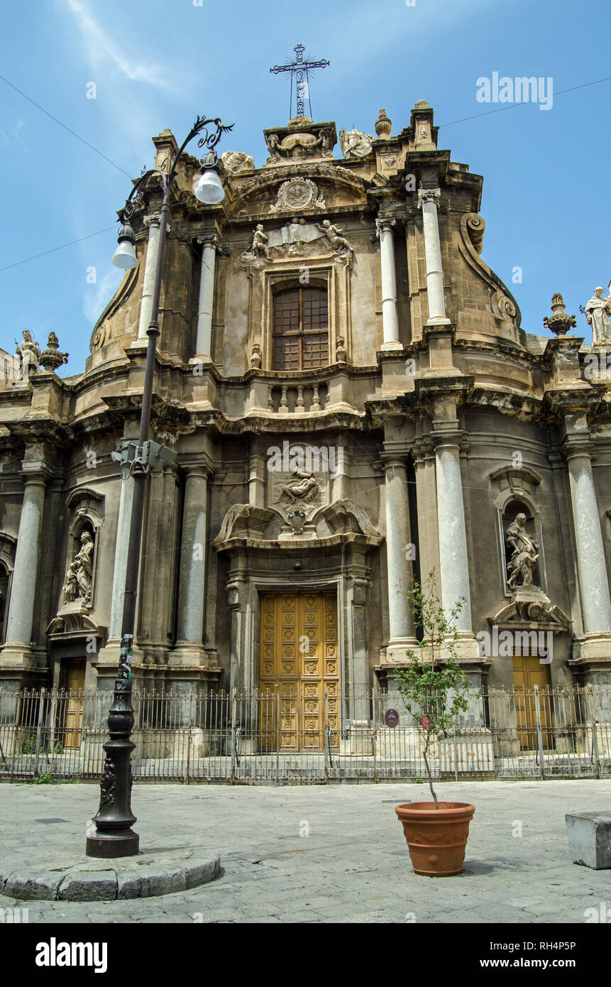 Church of St Ann in the historic old town of Palermo, Sicily. Known in Italian as Chiesa Di Sant'Anna La Misericordia it was built in the seventeenth  Stock Photo