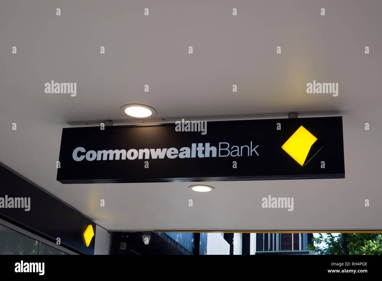 Commonwealth Bank sign, Brisbane, Queensland, Australia Stock Photo