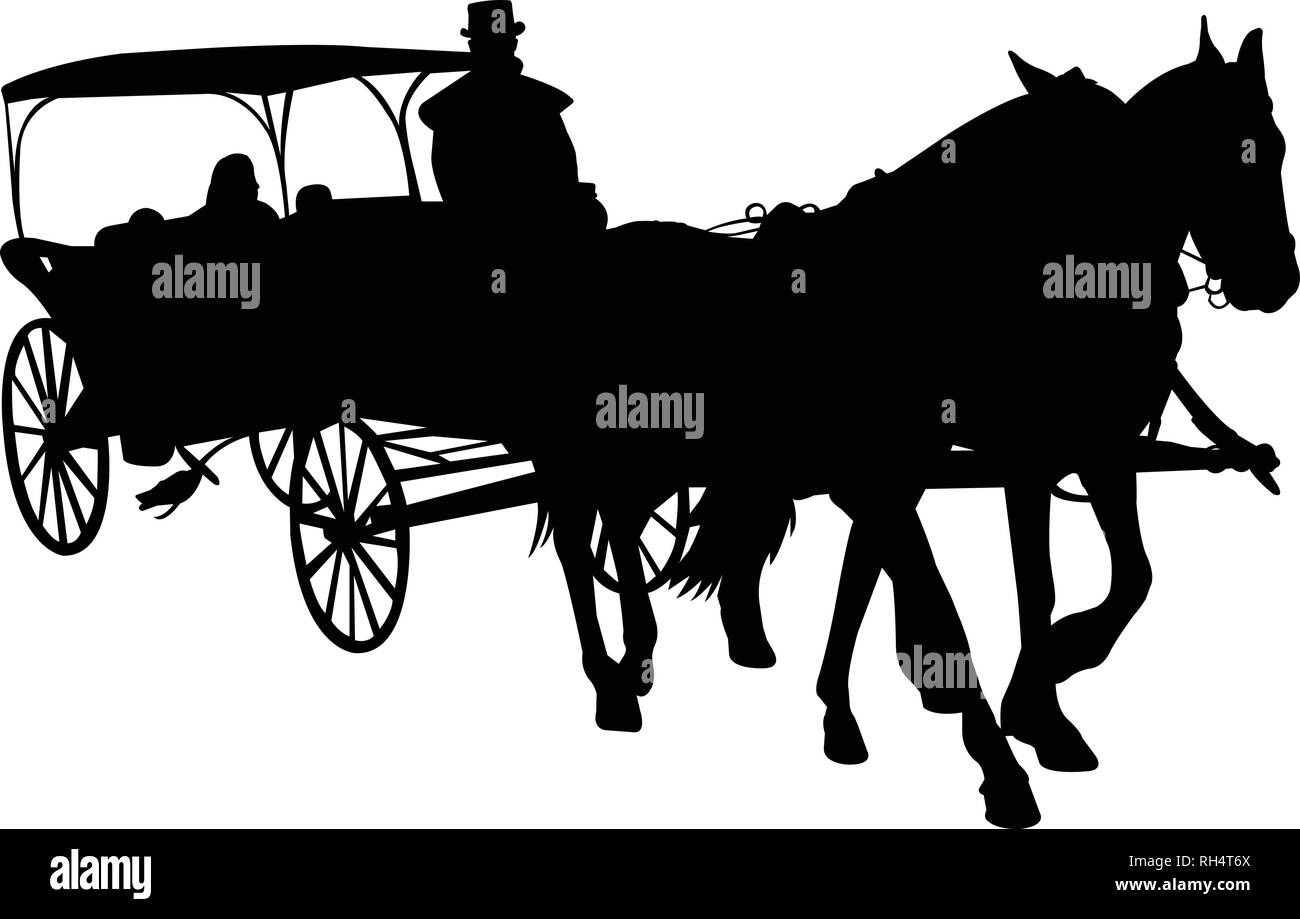 Silhouettes Of The Silhouettes Of Horse-drawn Carriages, 48% OFF