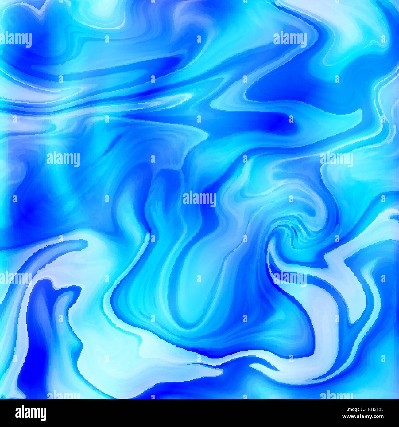 Liquid mixture of paints. Acrylic effect, fluid blue background Stock Vector