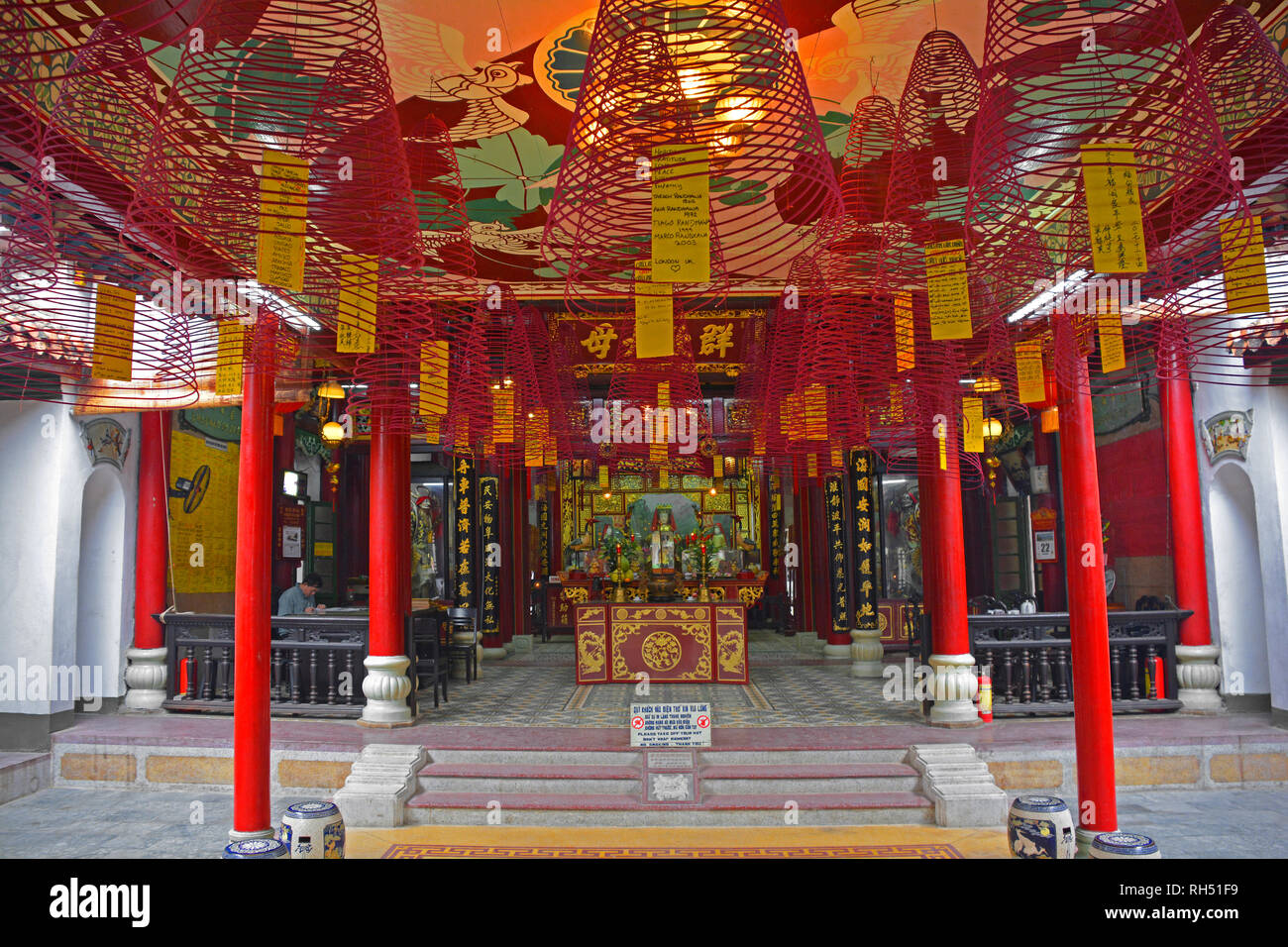 Hoi An, Vietnam - December 22nd 2017. The Phuoc Kien (or Fukian, Fujian or Phuc Kien) Assembly Hall built in 1697 by Chinese merchants in the historic Stock Photo