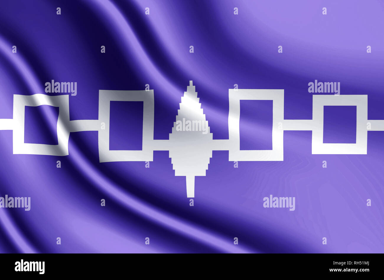 Iroquois confederacy modern and realistic closeup 3D flag illustration