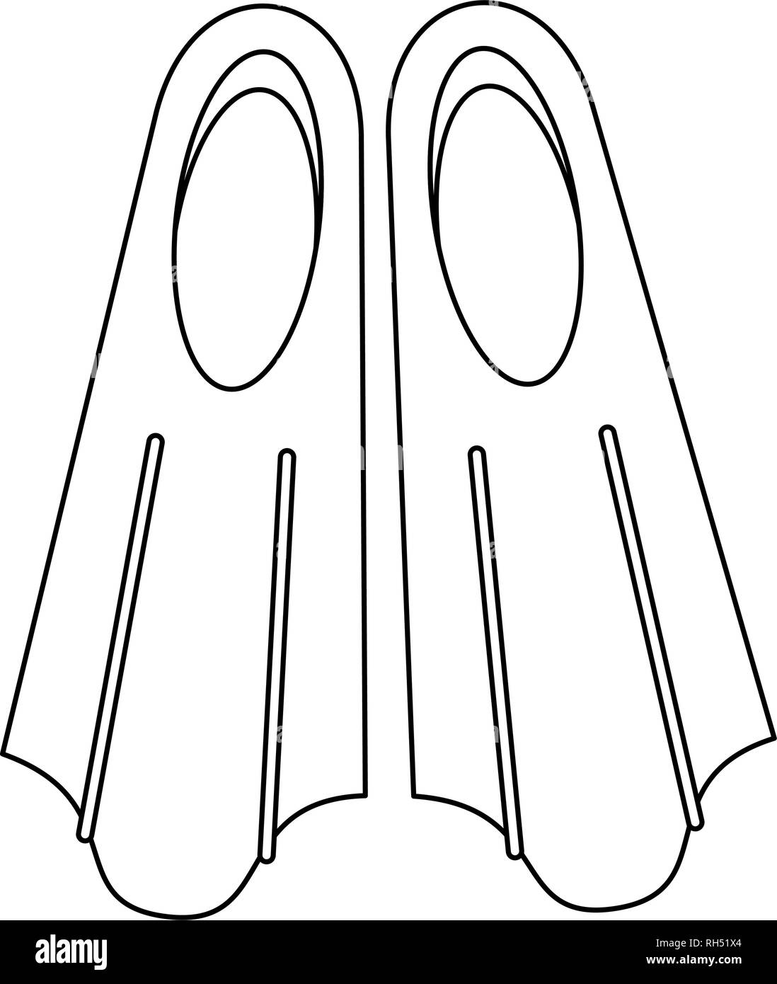 diving fins equipment black and white Stock Vector Image & Art Alamy