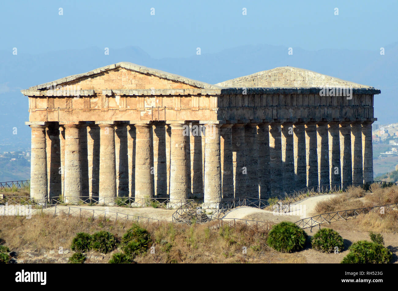 Ruins of the Greek temple in the ancient city of Segesta, Sicily, Italy ...