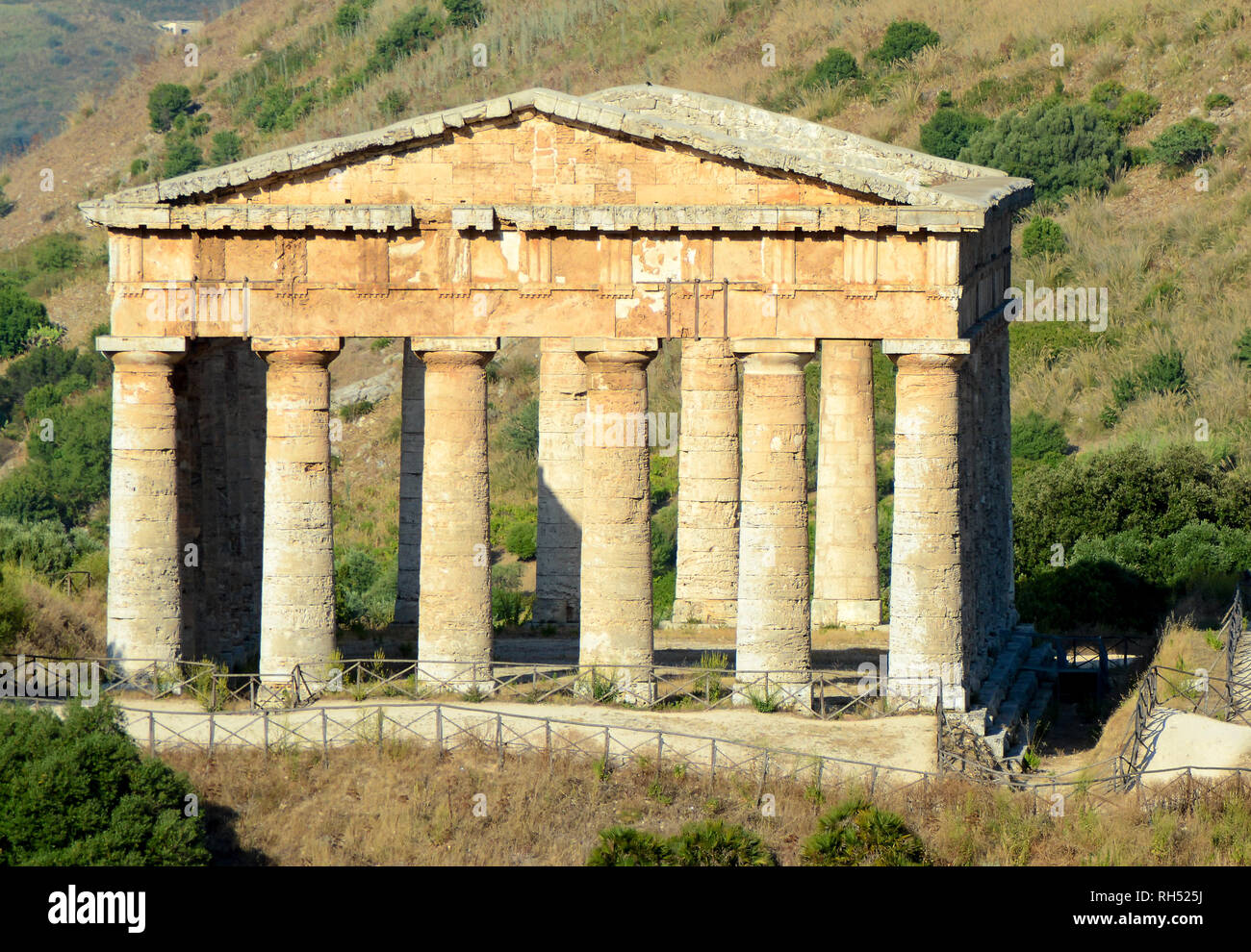 Ruins of the Greek temple in the ancient city of Segesta, Sicily, Italy ...