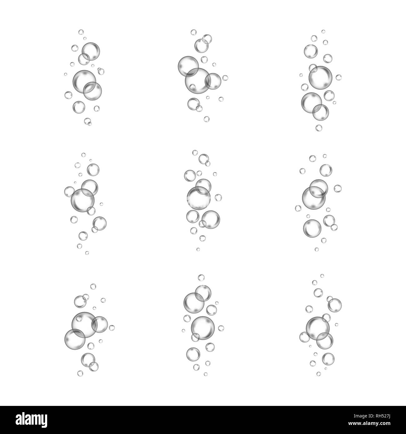 Soap bubbles on white background, vector set Stock Vector Image & Art