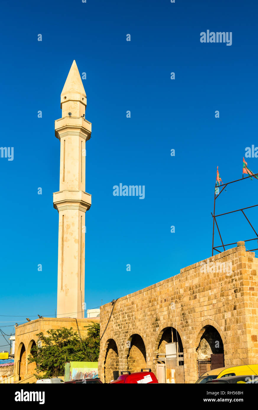 Mosque of the Sea in Sidon, Lebanon Stock Photo