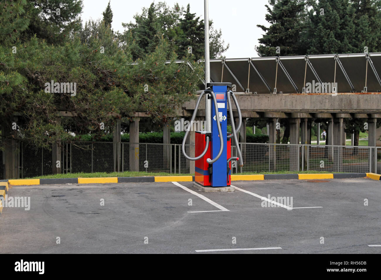 Double vacuum cleaner machine at gas station Stock Photo Alamy