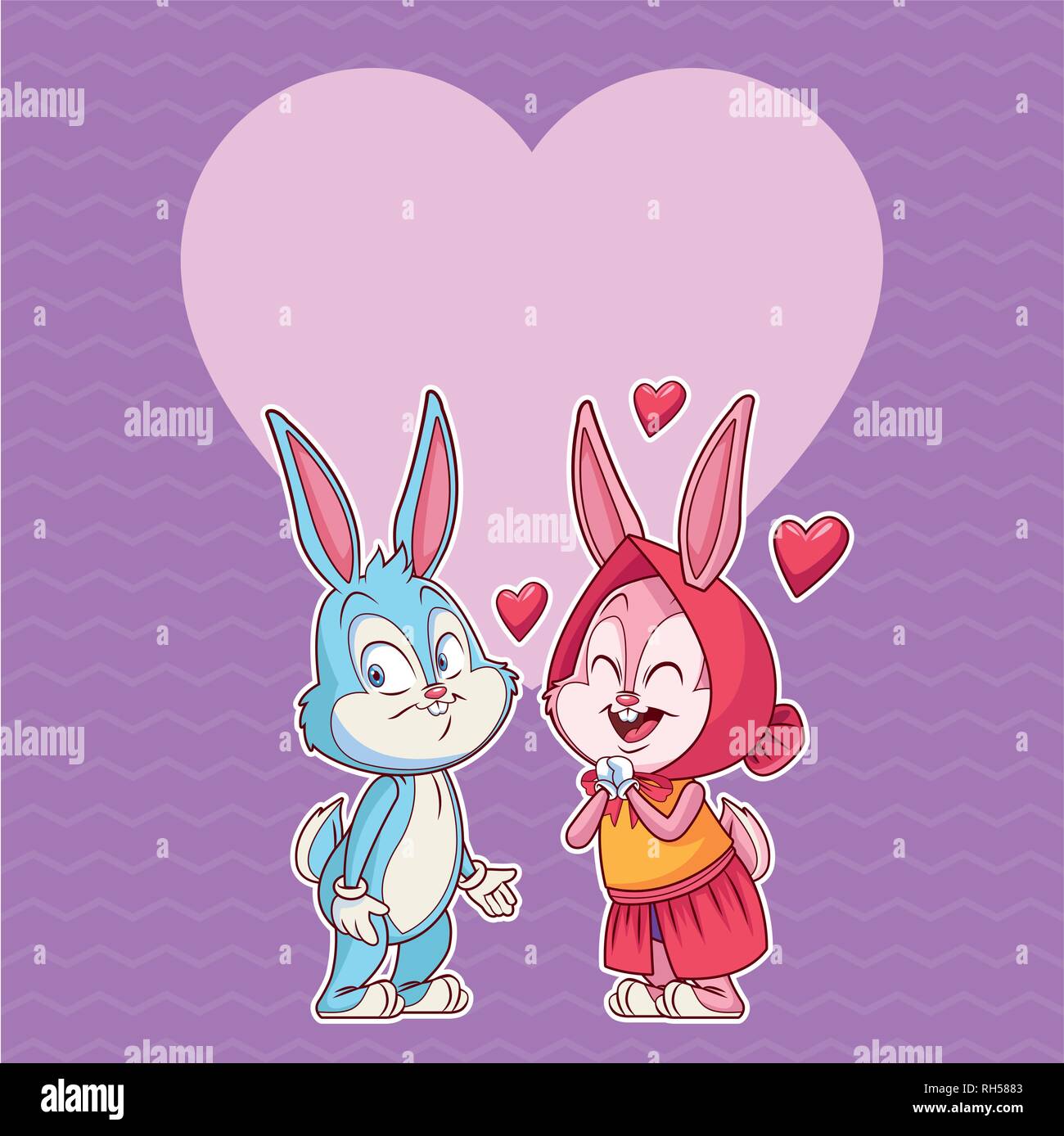 rabbit couple in love Stock Vector Image & Art Alamy